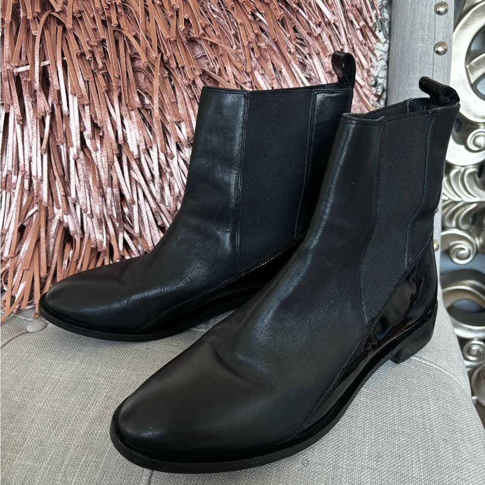 Black Leather Ankle Boots